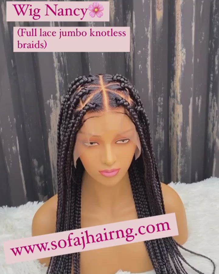 Wig Nancy. (Full lace jumbo triangle knotless braids)