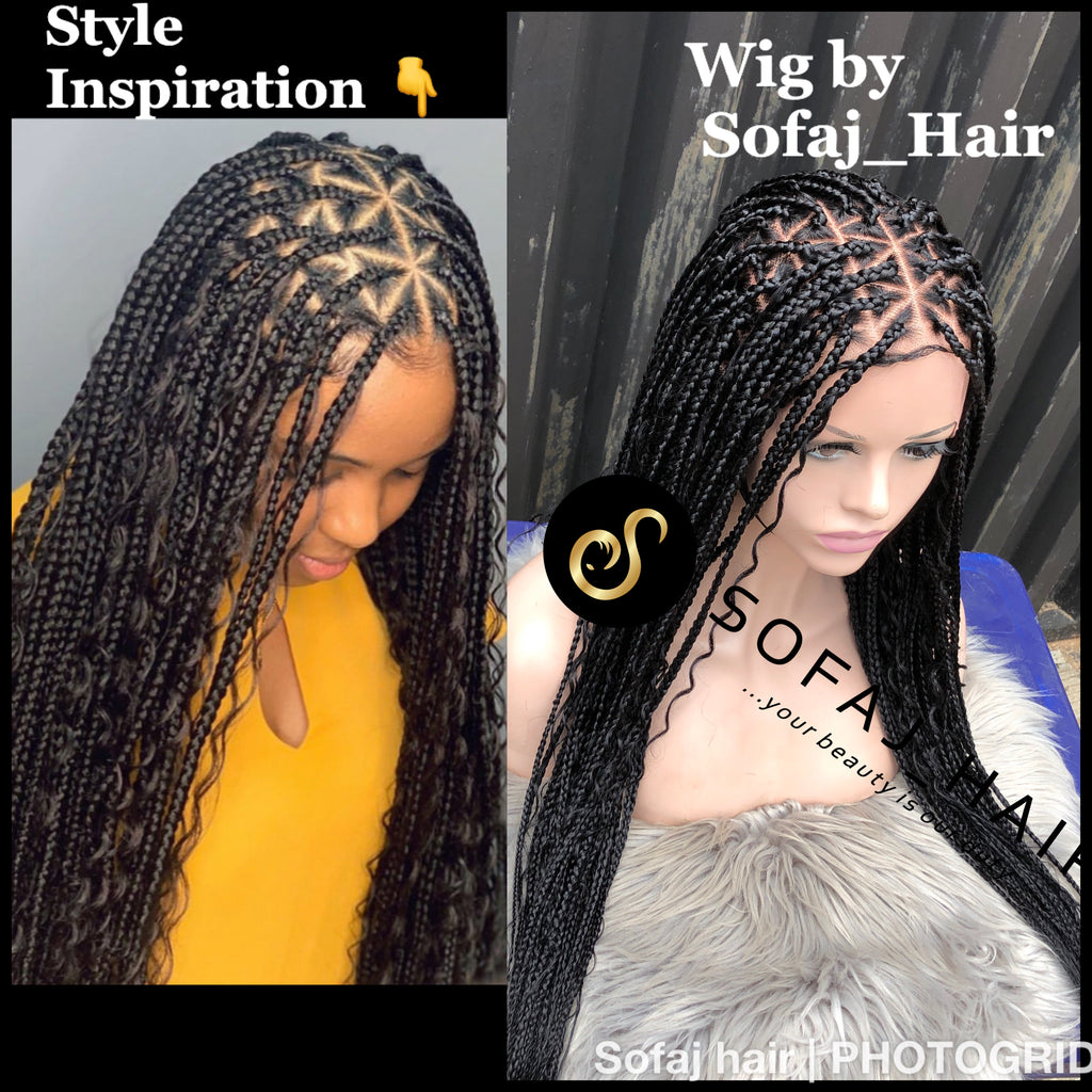 Wig Cassie. (Full lace boho triangle knotless braids)