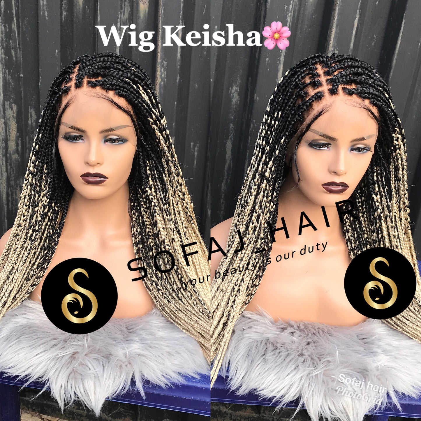 Wig Keisha. (Full lace box braids)