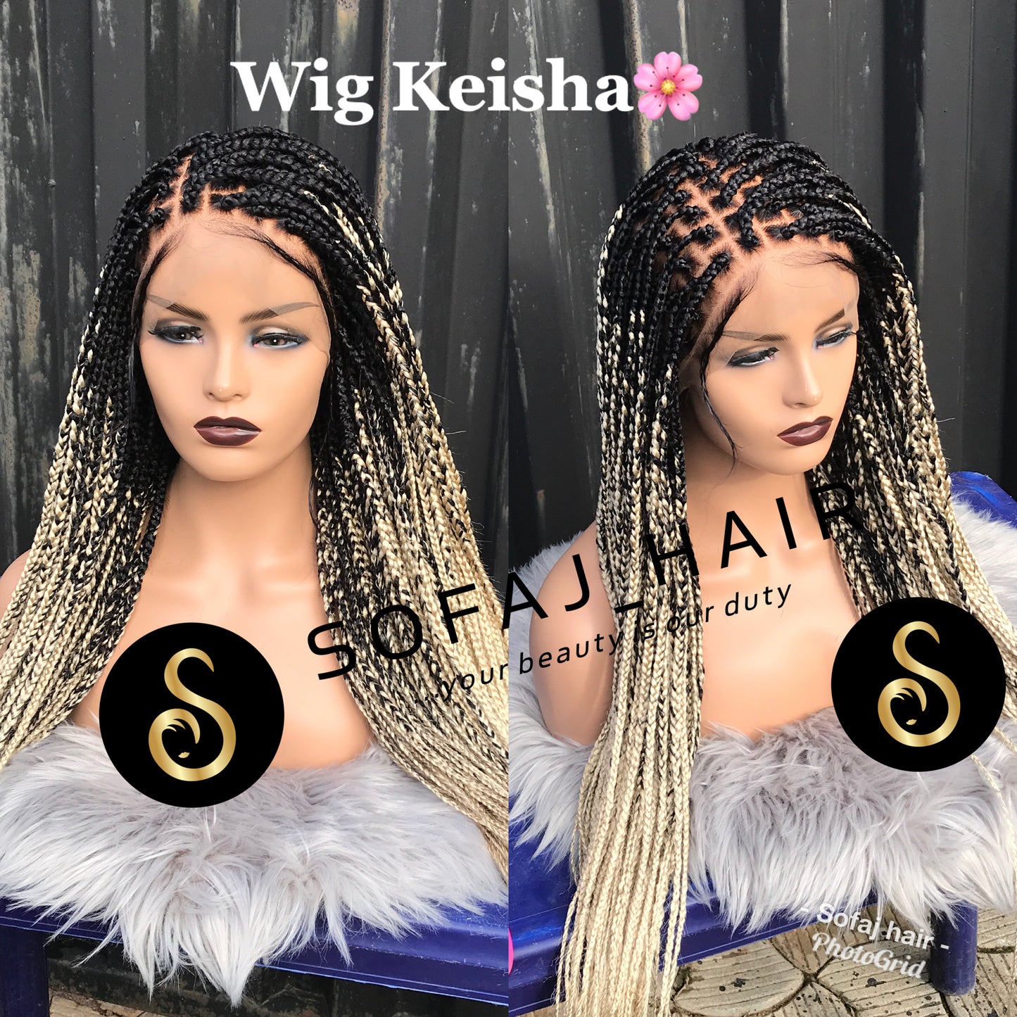 Wig Keisha. (Full lace box braids)