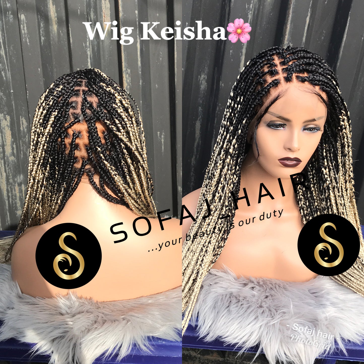 Wig Keisha. (Full lace box braids)