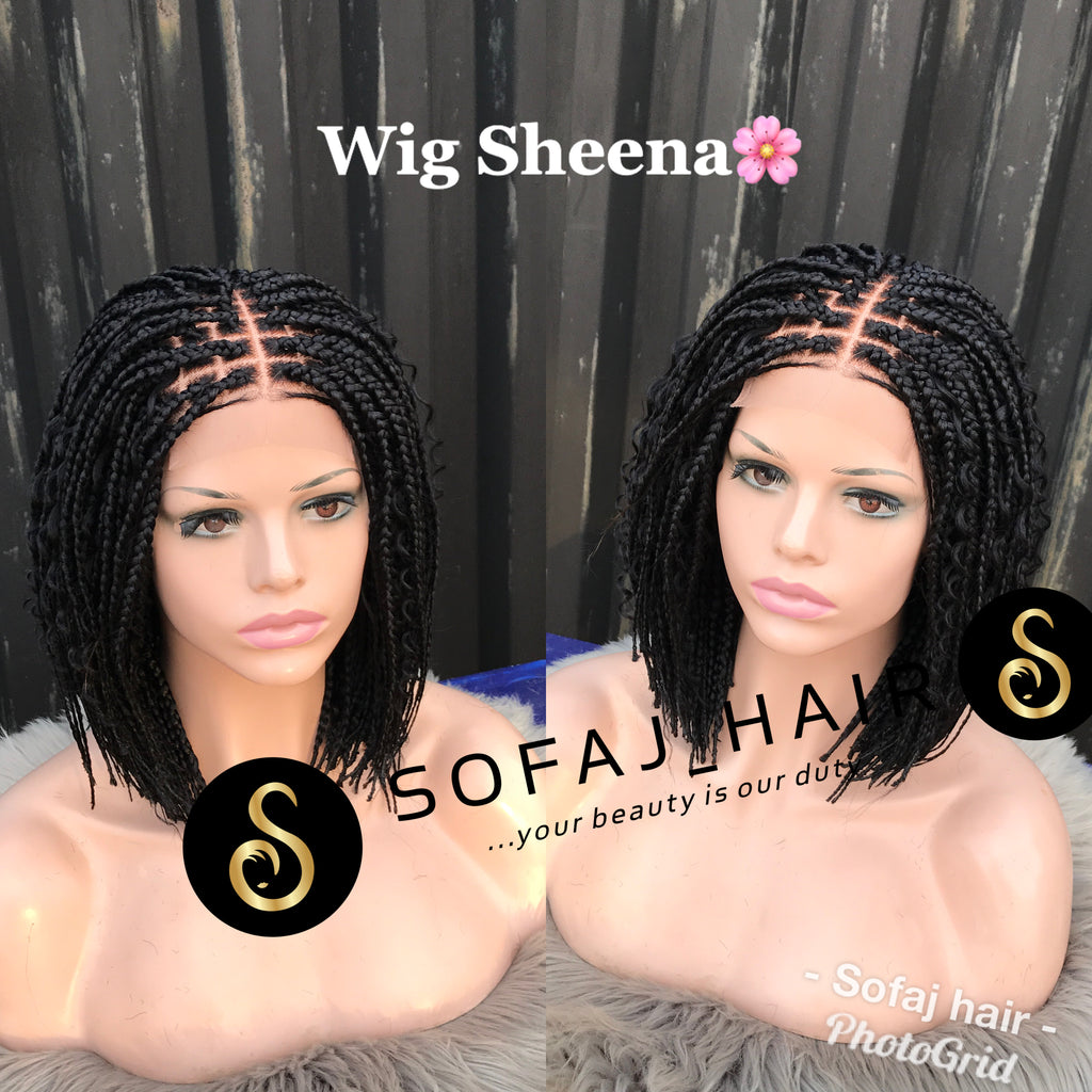 Wig Sheena. (Bob boho lace closure box braids wig)