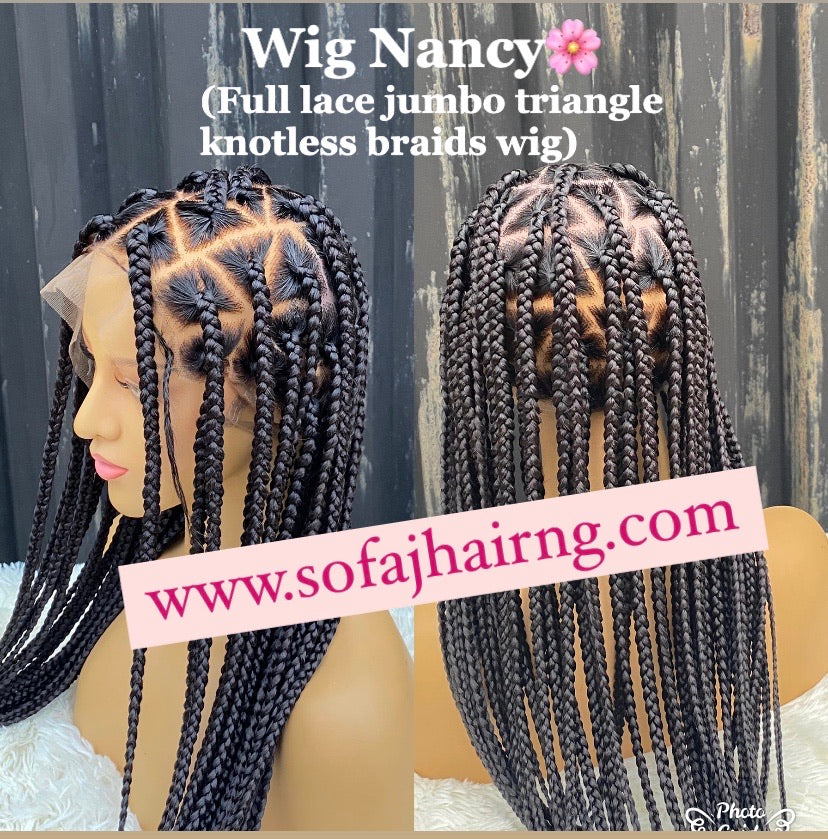Wig Nancy. (Full lace jumbo triangle knotless braids)